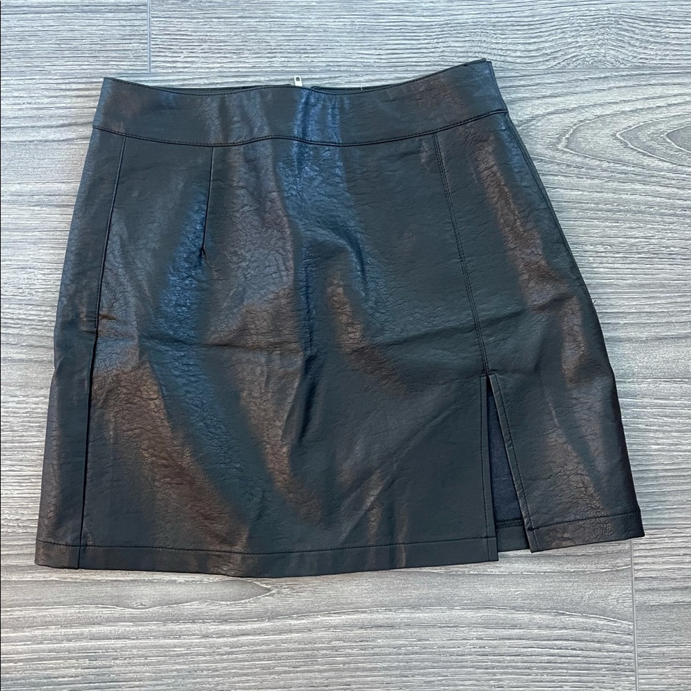 Leather Skirt with Slit